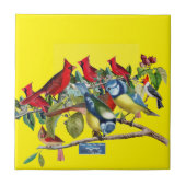 Carreau Carrelage Jaune (Arbre d'Oiseaux) RFPMDesigns ©️ 2 (Devant)