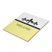 Carreau Carrelage Jaune Fleur De Lis (Côté)