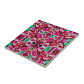 Carreau Carrelage Lily aux oiseaux rouges (Côté)