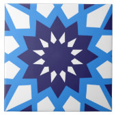 Carreau Carrelage Marocain Bleu Et Blanc Motif En Céramiqu (Devant)