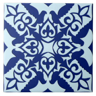 Carreau Carrelage marocain - bleu marine et bleu clair