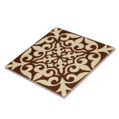 Carreau Carrelage marocain - chocolat et beige (Côté)