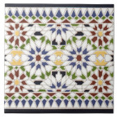 Carreau Carrelage marocain fleuri géométrique Accent décor (Devant)
