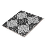 Carreau Carrelage marocain noir et blanc Motif<br><div class="desc">Ce carrelage en céramique sans soudure présente un carrelage marocain noir et blanc.</div>
