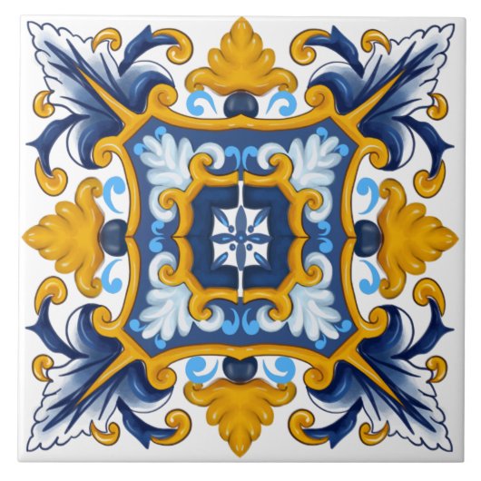 Carreau Carrelage méditerranéen, Carrelage sicilien  (Devant)