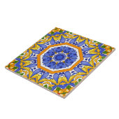 Carreau Carrelage méditerranéen, majolica, Sicilienne, (Côté)