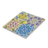 Carreau Carrelage méditerranéen, majolica, style sicilien (Côté)
