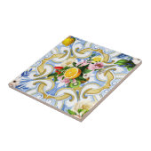 Carreau Carrelage méditerranéen, majolica, style sicilien  (Côté)