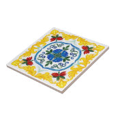 Carreau Carrelage méditerranéen, majolica, style sicilien  (Côté)