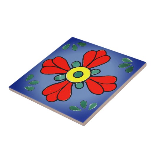 Carreau Carrelage mexicain, Fleur occidentale, (Côté)