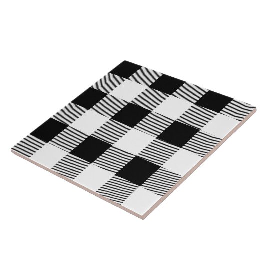 Carreau carrelage mignon noir buffle plaid motif (Côté)