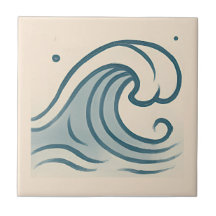 Carrelage minimal d'art d'onde océanique