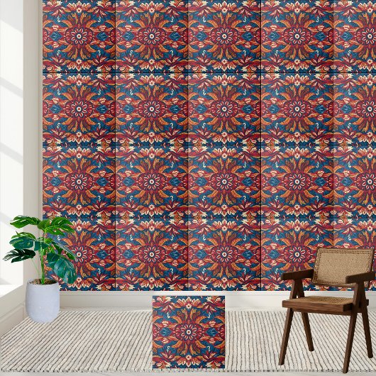 Carreau Carrelage Motif Floral Floride Scandinave
