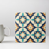 Carreau Carrelage Motif marocain bleu et jaune