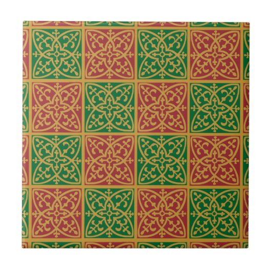 Carreau Carrelage Motif Red Green Holiday (Devant)