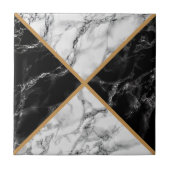 Carreau Carrelage noir blanc Faux Marbre céramique et lign (Devant)