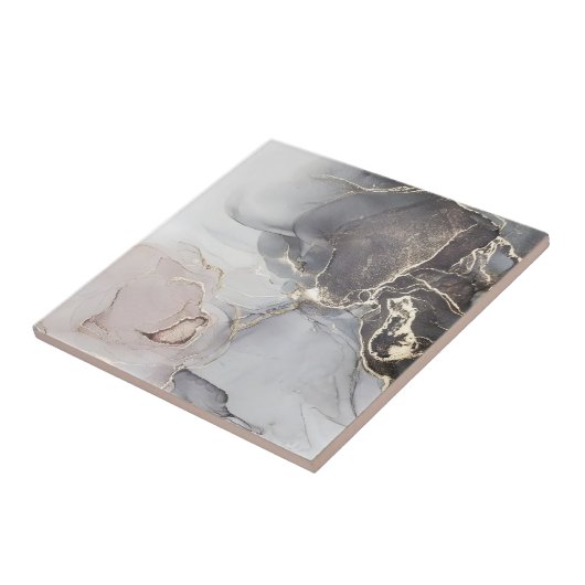 Carreau carrelage noir et or gris blanc (Côté)