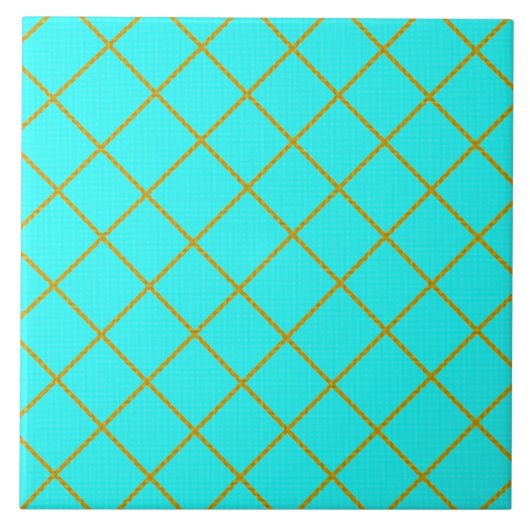 Carreau Carrelage or et turquoise (Devant)