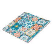 Carreau Carrelage orange et bleu (Côté)