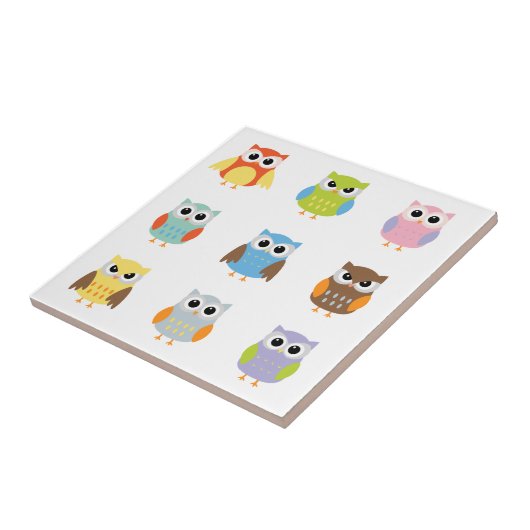 Carreau Carrelage Petits Hiboux Mignons (Côté)