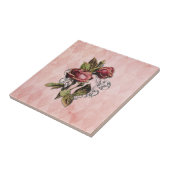 Carreau Carrelage Rose doré vintage (Côté)