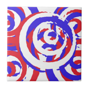 Carreau Carrelage rouge blanc et bleu Abstrait