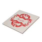 Carreau Carrelage rouge chic Damask (Côté)