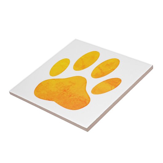 Carreau Carrelage Rustique Orange Chien Pawprint (Côté)