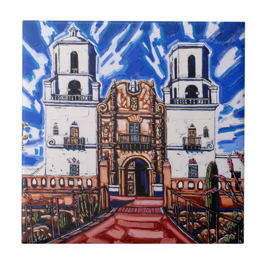 Carreau Carrelage "Sur les ailes du ciel, San Xavier" (Devant)