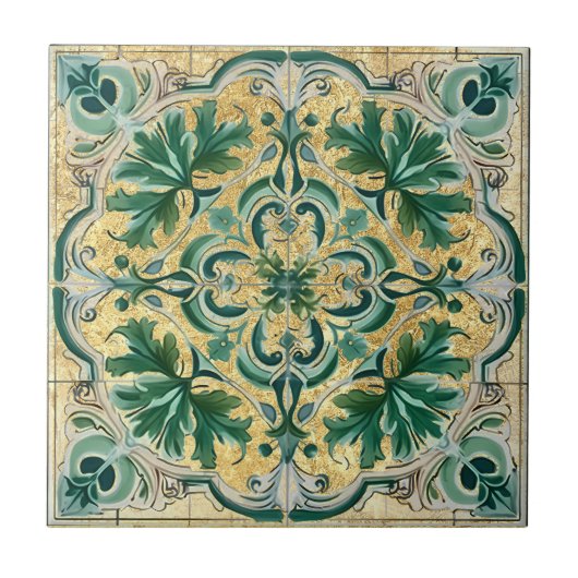 Carreau Carrelage Talavera Azulejo Tan Vert (Devant)