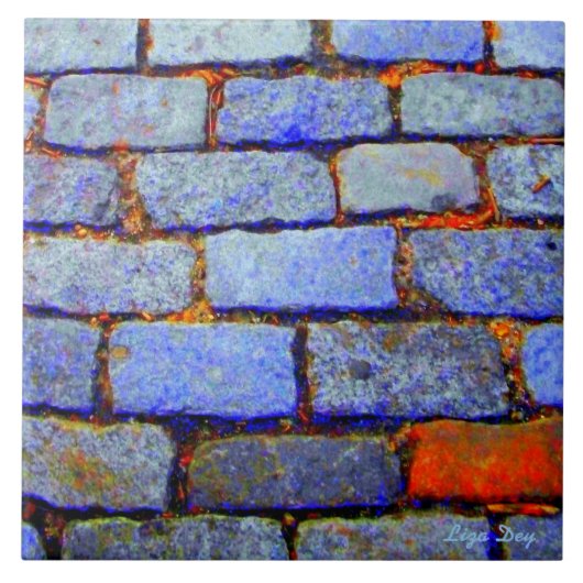 Carreau Carrelage/Trivet en briques urbaines (bleu) (Devant)