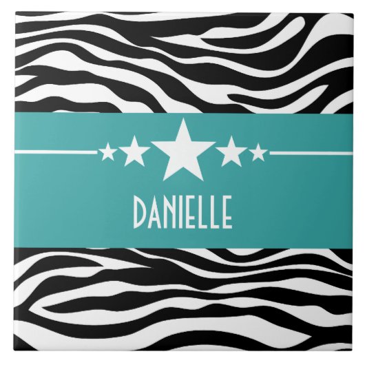 Carreau Carrelage turquoise Sassy Star Zebra (Devant)