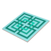 Carreau Carrés, Aqua et turquoise géométriques modernes (Côté)