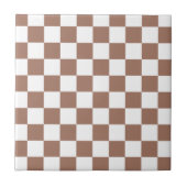 Carreau Carrés Checker mocha brun blanc géométrique rétro (Devant)