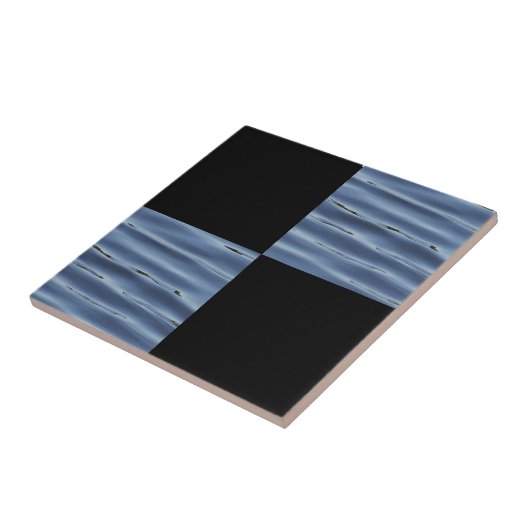 Carreau Carrés cool noir et bleu (Côté)