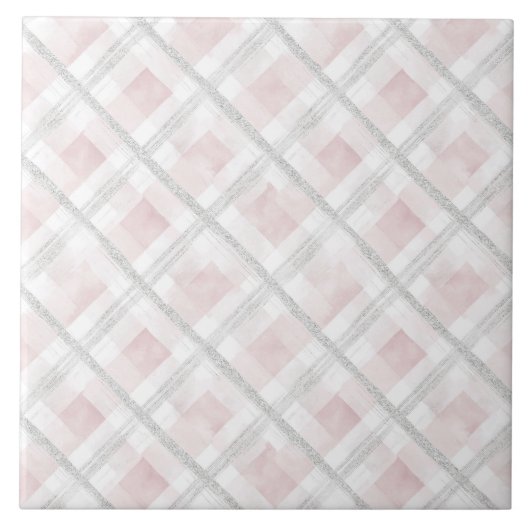 Carreau Carrés de Parties scintillant en argent rose blanc (Devant)