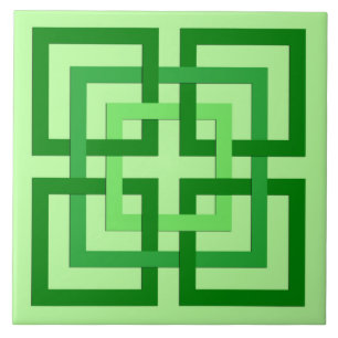 Carreau Carrés géométriques modernes, vert en bon état