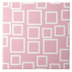 Carreau Carrés Géométriques Rose Minimaliste