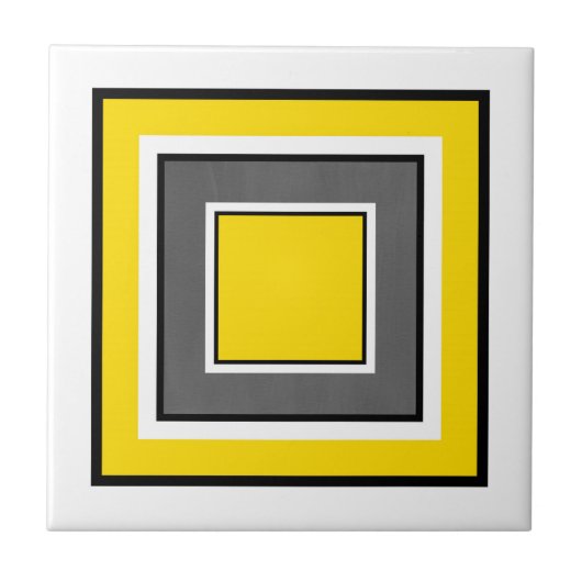 Carreau Carrés gris-jaune noir (Devant)