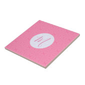 Carreau Carrés ondulés rose clair Initiale personnalisée  (Côté)