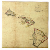 Carreau Carte 1837 - îles d'Hawaï de cru hawaïennes (Devant)