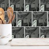 Carreau Carte à circuit noir technologique