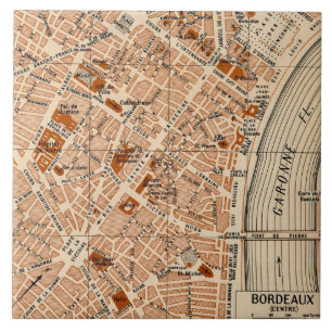 Carreau Carte ancienne de Bordeaux France