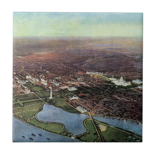Carreau Carte ancienne de Washington DC et de la rivière P