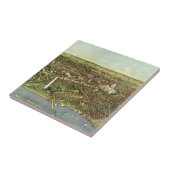 Carreau Carte antique avec une vue panoramique de Washingt (Côté)