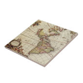 Carreau Carte antique des Amériques par Johannes De Ram (Côté)