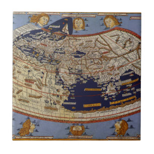Carreau Carte antique du monde ptolémaïque, Johannes d'Arn