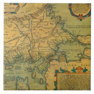 Carreau Carte antique vintage de la Thrace Grèce Turquie