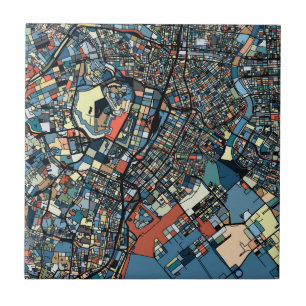 Carreau Carte colorée de Tokyo