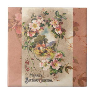 Carreau Carte d'anniversaire vintage